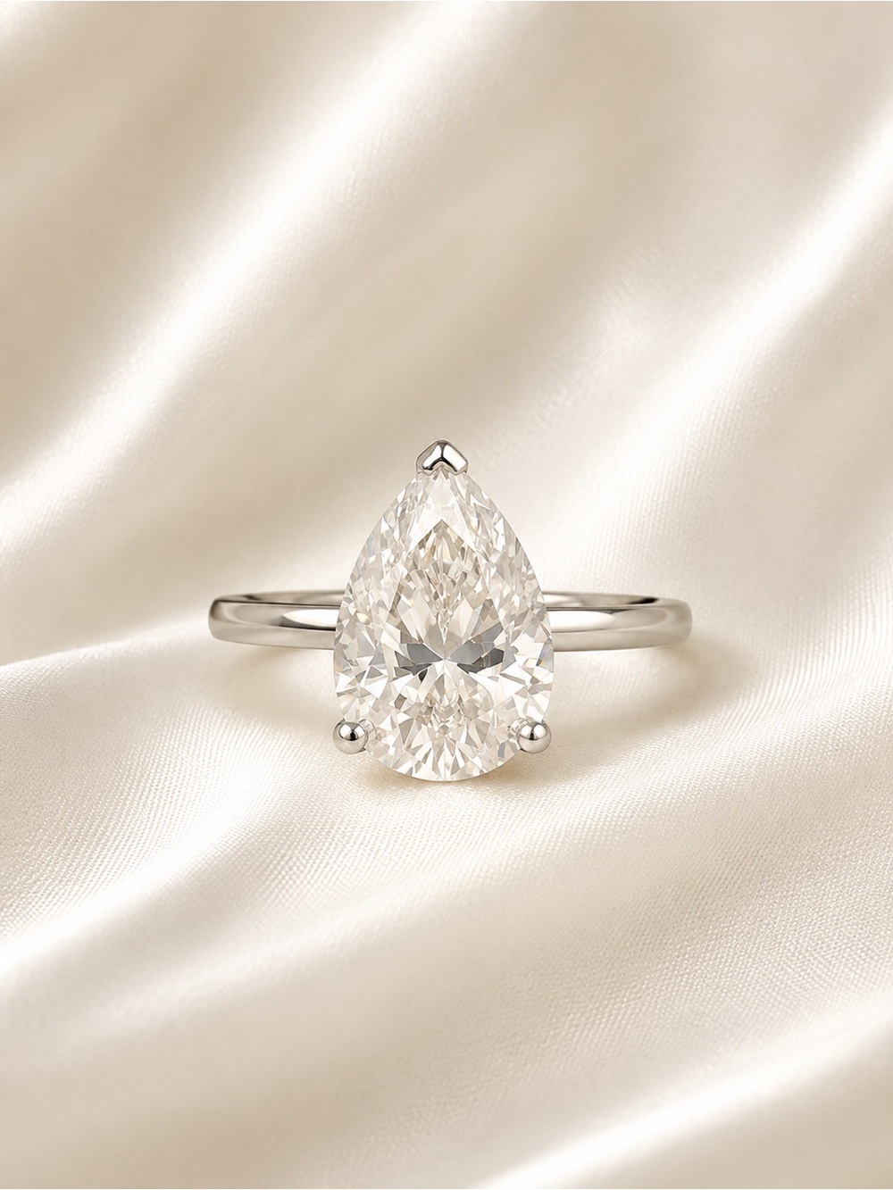 Pear Moissanite Ring